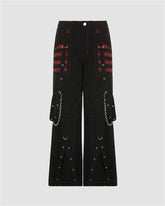 Chain Embellished Strap Cargo Pants